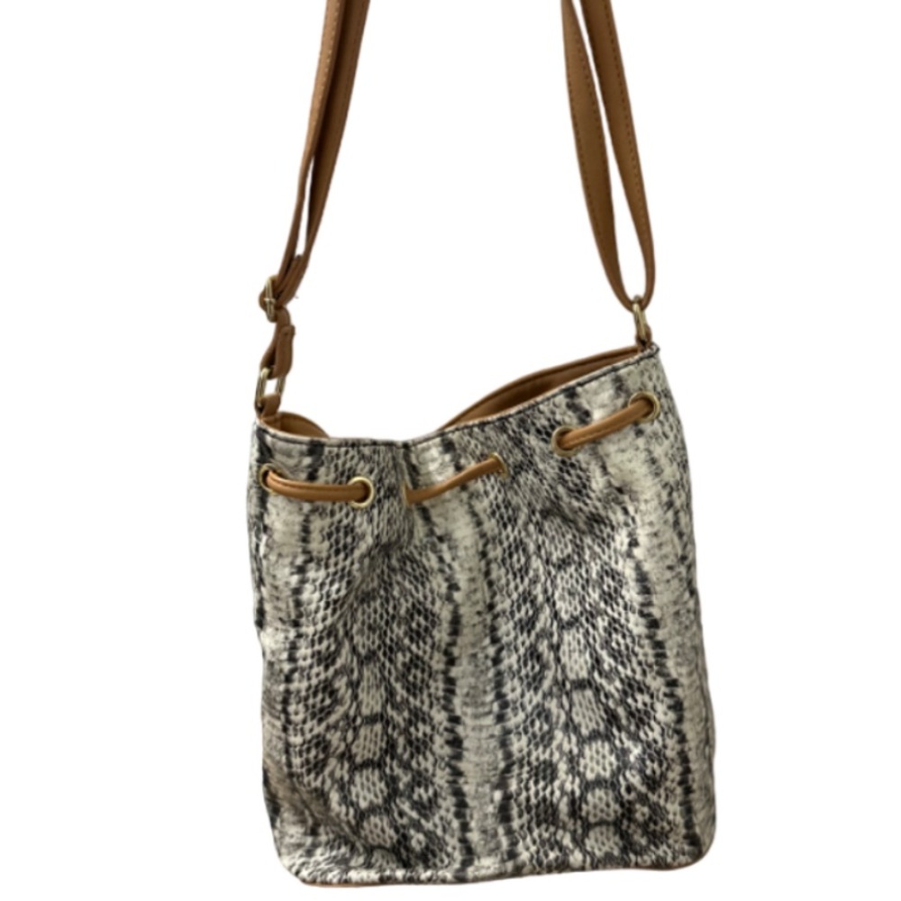 Snake print cross body bag